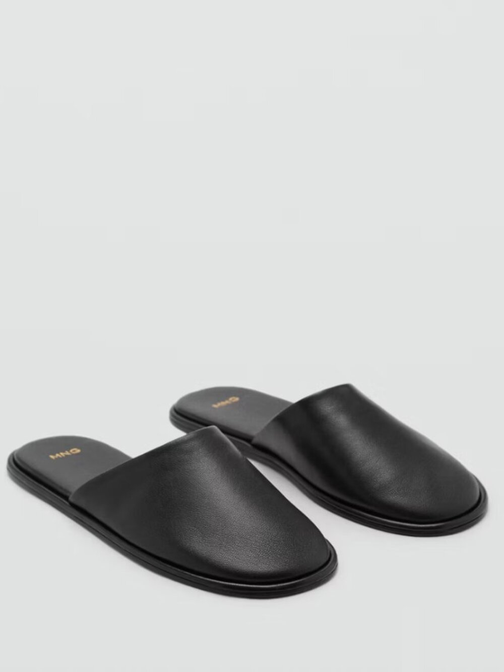 Mango Women Black Leather Slingback Shoes Slip On Mules Size 39 EUR